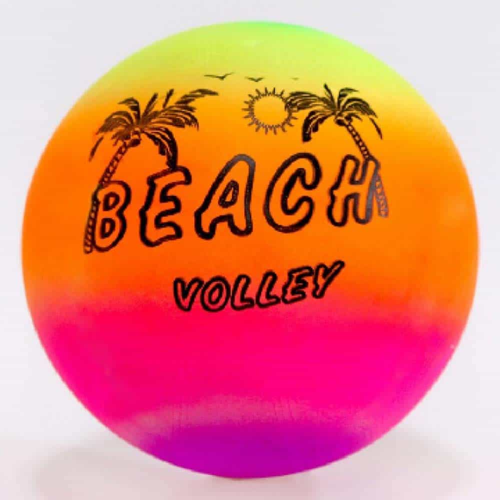 Minge cauciuc pentru copii model Beach Volley 22cm gonflabilă curcubeu