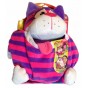 Mascotă 2 în 1 Jay@Play Tummy Stuffers pisicuță mov Striped Cat Neon