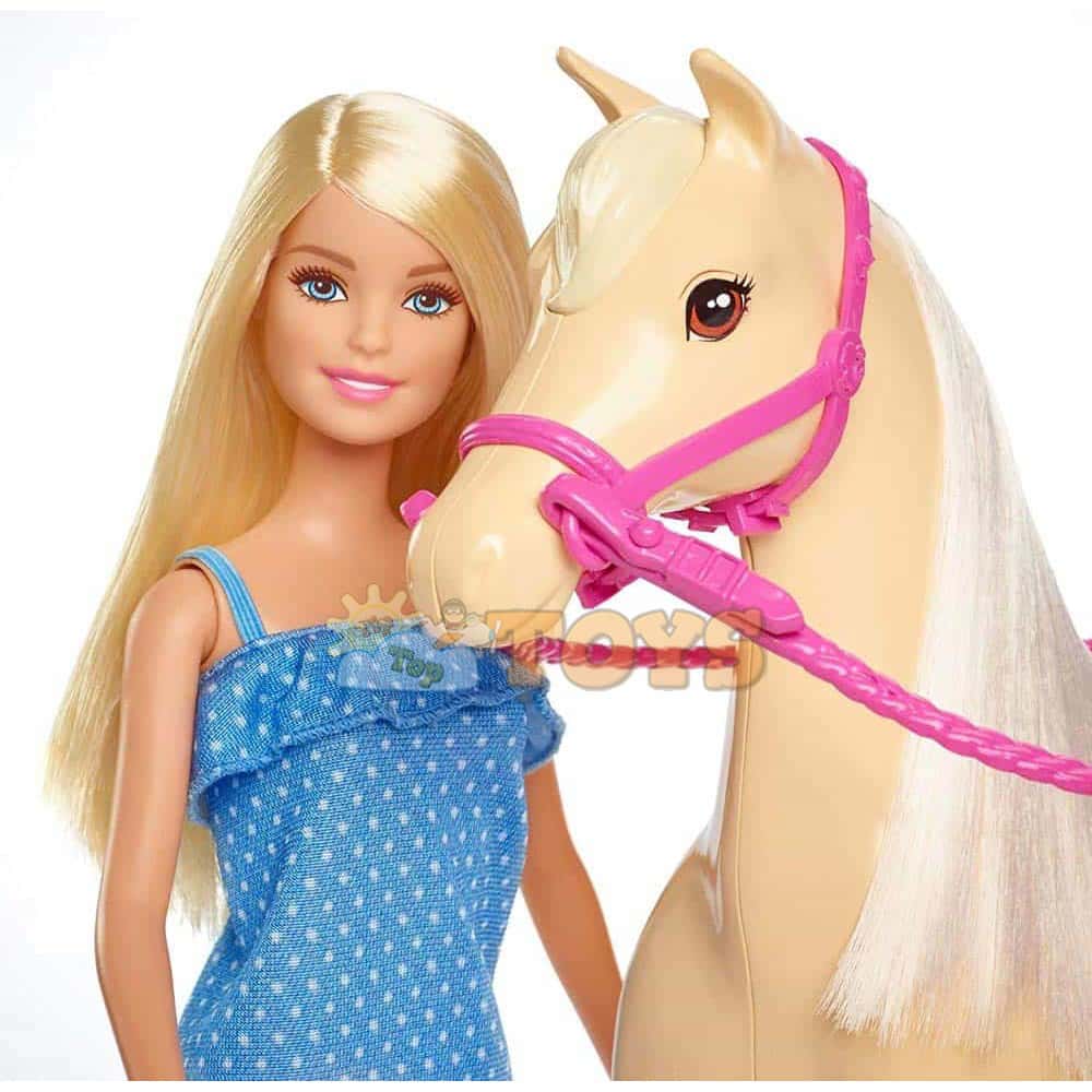 Barbie Set de joacă păpușă Barbie la echitație cu figurină cal FXH13