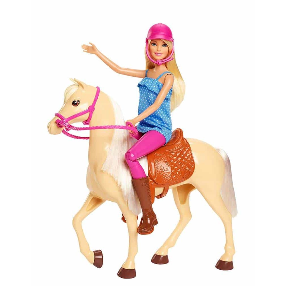Barbie Set de joacă păpușă Barbie la echitație cu figurină cal FXH13
