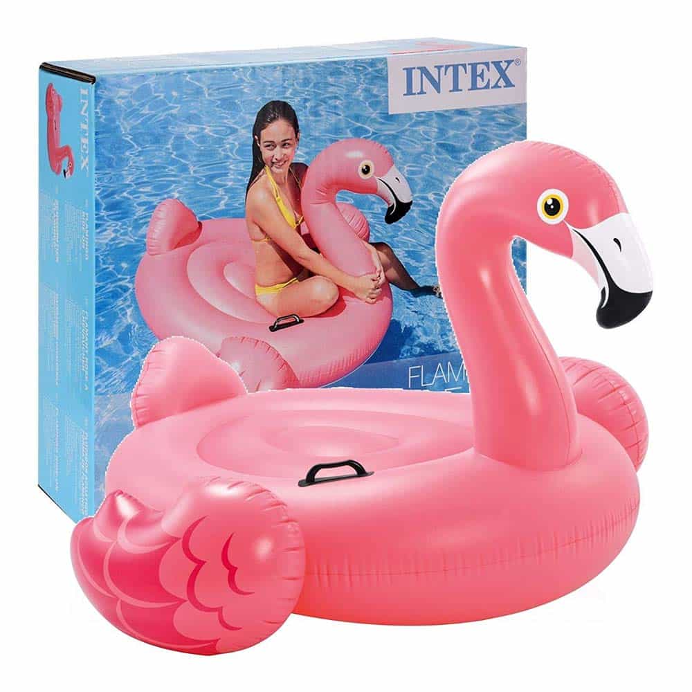 Microbe Repellent Geography INTEX Saltea gonflabilă Flamingo 142cm cu mânere 57558 Ride-on - INTEX -  tiptoptoys.ro