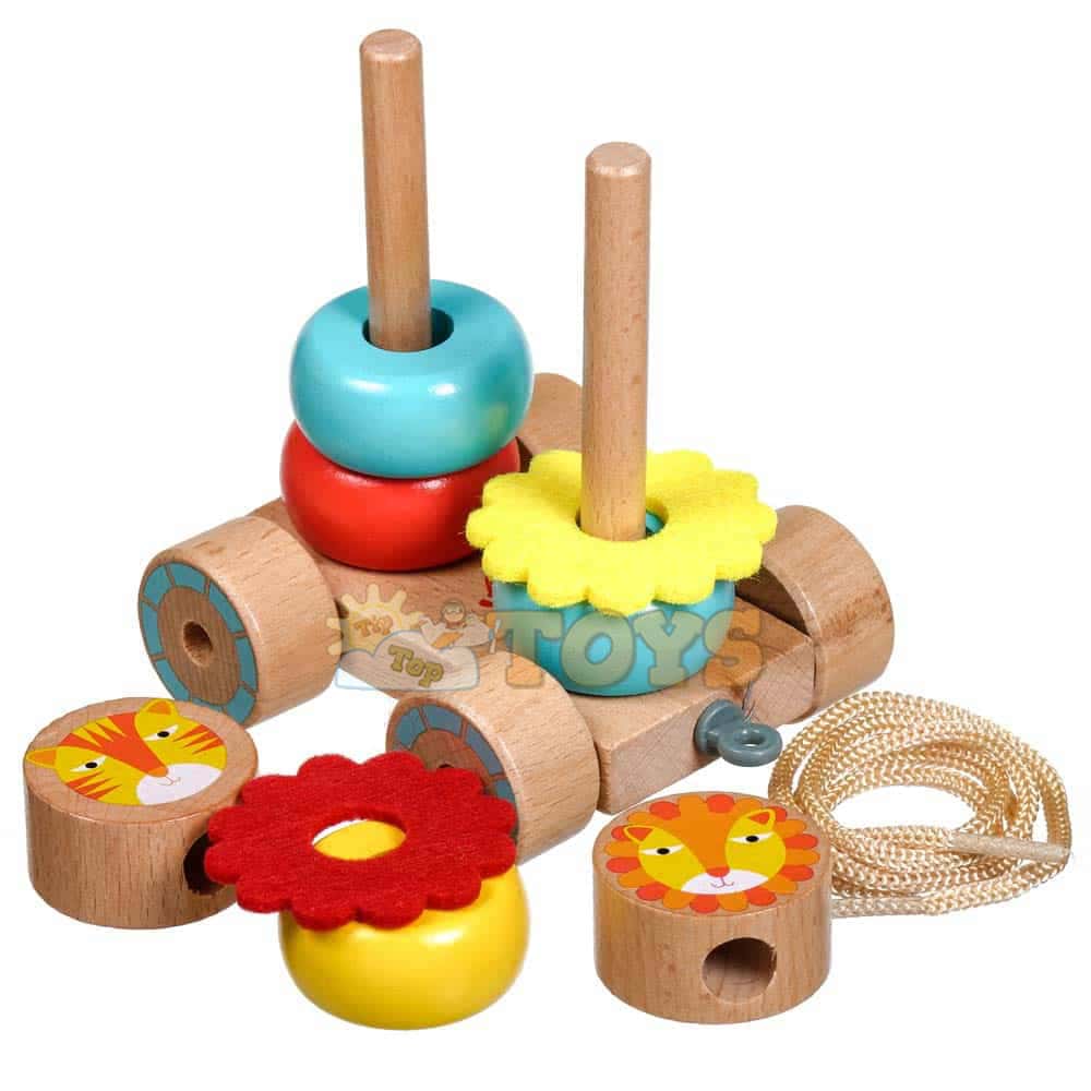 Jucărie de tras din lemn Lei Lucy&Leo LL155 jucărie de sortare și stivuire