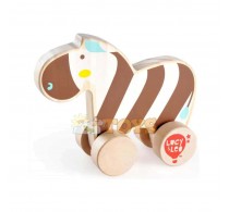 Jucărie de împins din lemn pentru copii Zebră Lucy&Leo LL118 multicolor