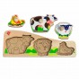 Puzzle lemn încastru Ferma cu animale Lucy&Leo LL189 3 piese color