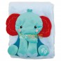 Fisher-Price Pătură bebeluși din flanel cu Elefant 3D 80x80 cm albastră