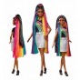Barbie păpușă cu păr curcubeu strălucitor și set sclipici FXN97 brunetă