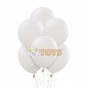 Set baloane de culoare alb set 12buc - diametru baloane 30cm