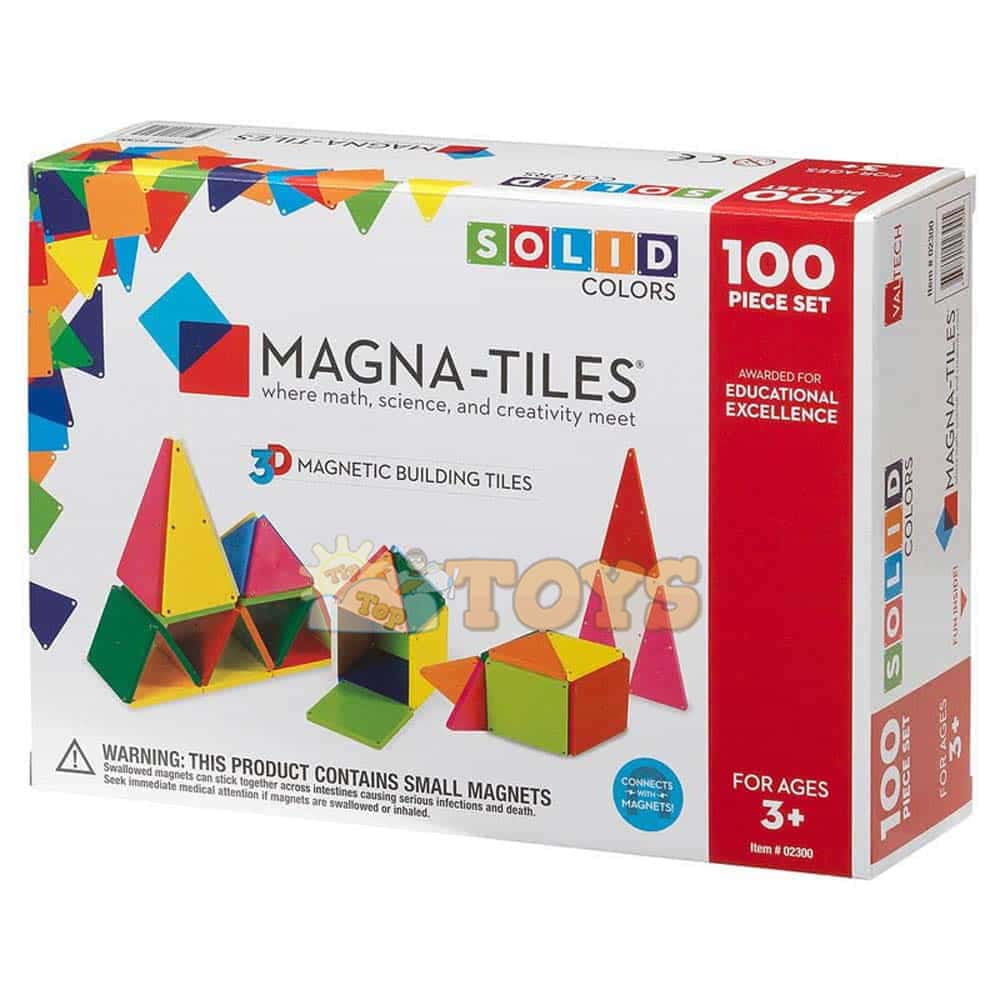 Magna-Tiles Solid Colors joc magnetic 100 piese - set magnetic 3D