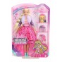 Păpușă Barbie Princess Adventure Prințesă cu păr blond și cățeluș GML76