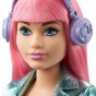 Păpușă Barbie Princess Adventure Prințesă cu păr roz și pisică GML77