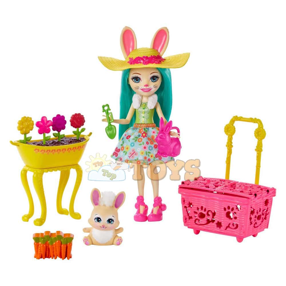 Enchantimals Set de joacă Fluffy Bunny și grădina Enchantimals GJX33