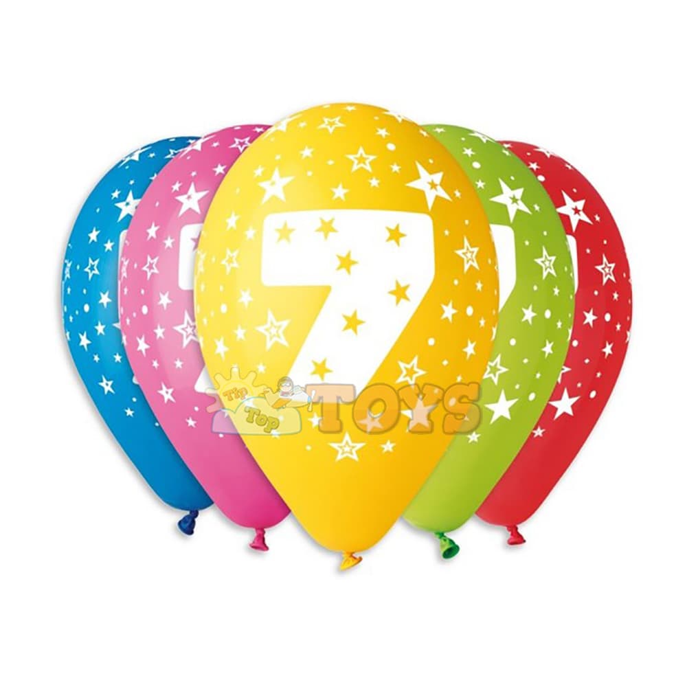 Set baloane inscripționate cu numărul 7 pentru aniversări 5buc 30cm
