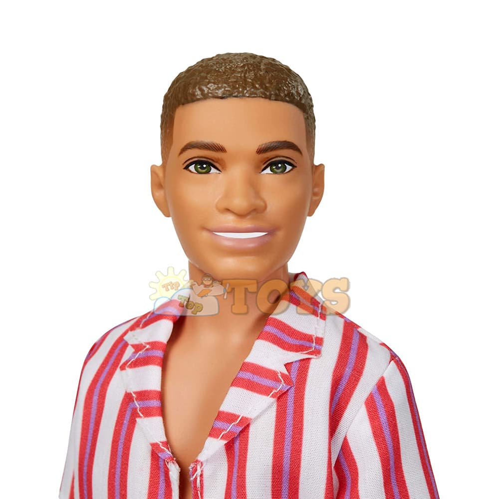 Păpușă Barbie Ken Aniversar 60 ani Look ștrand cămașă dungi GRB42