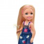 Păpușă Barbie Chelsea Păpușă fetiță blondă în rochie denim GHV65