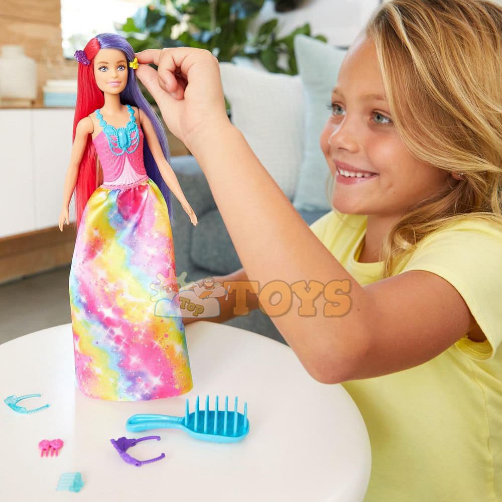 Păpușă Barbie Dreamtopia Prințesă cu părul lung și accesorii GTF38