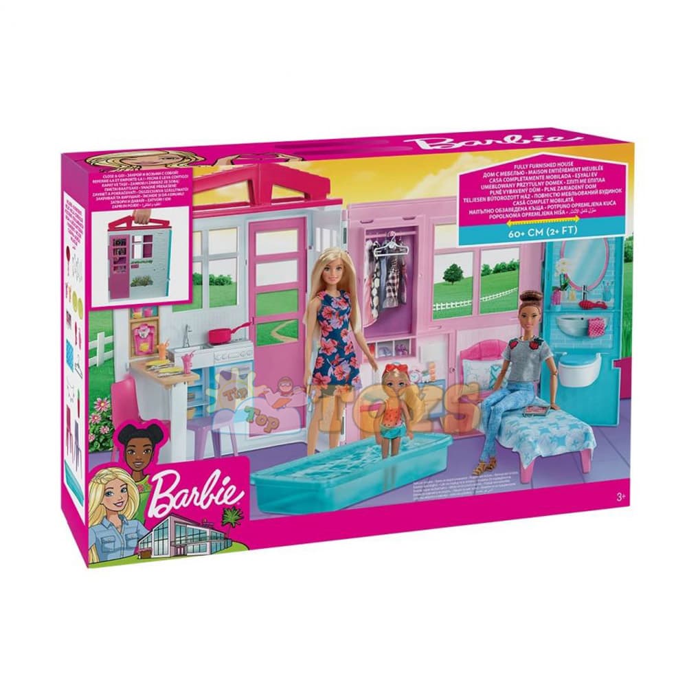 Set de joacă Barbie Căsuța de păpuși mobilată cu accesorii FXG54