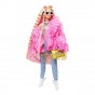 Păpușă Barbie Extra Style Fluffy Pinky haine roz și figurină GRN28 