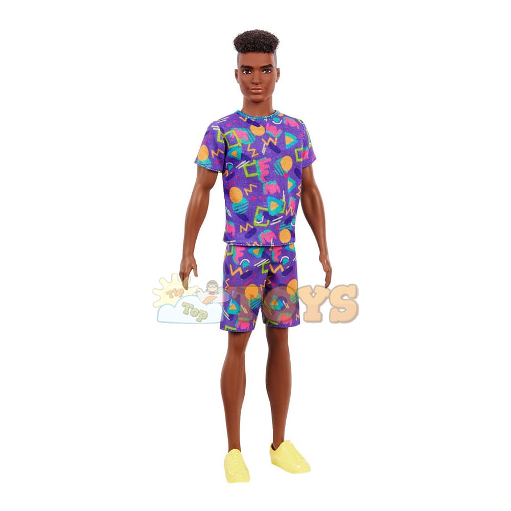 Păpușă Barbie Fashionistas Ken cu ținută lejeră multicoloră GRB87