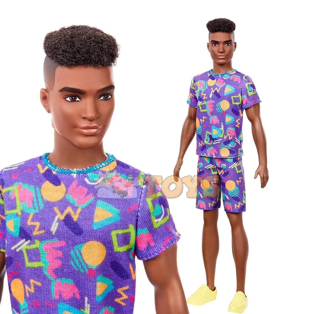 Păpușă Barbie Fashionistas Ken cu ținută lejeră multicoloră GRB87