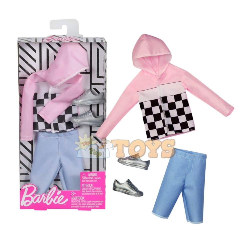 Barbie Set îmbrăcăminte păpușă Ken Hanorac cu glugă și blugi FXJ40