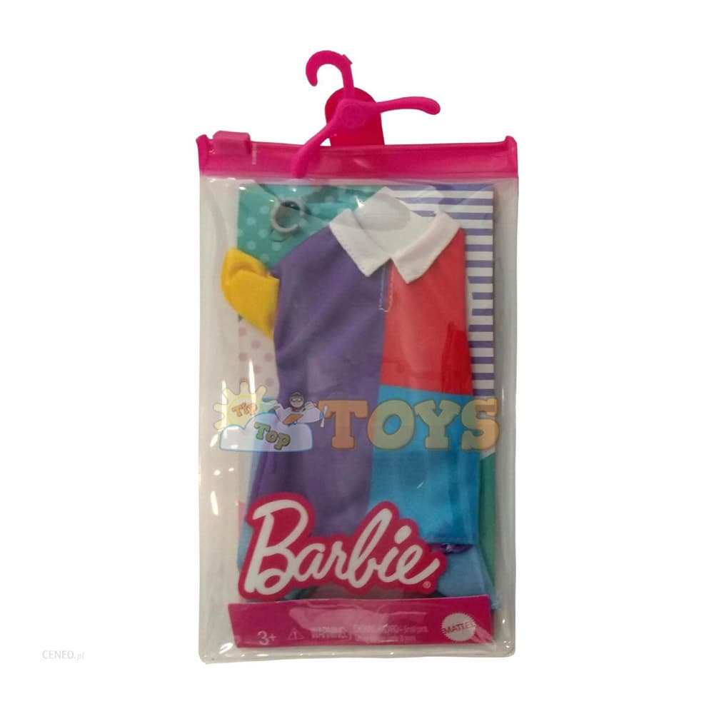 Barbie Set îmbrăcăminte păpușă Ken cămașă multicolor cu blugi GRC73