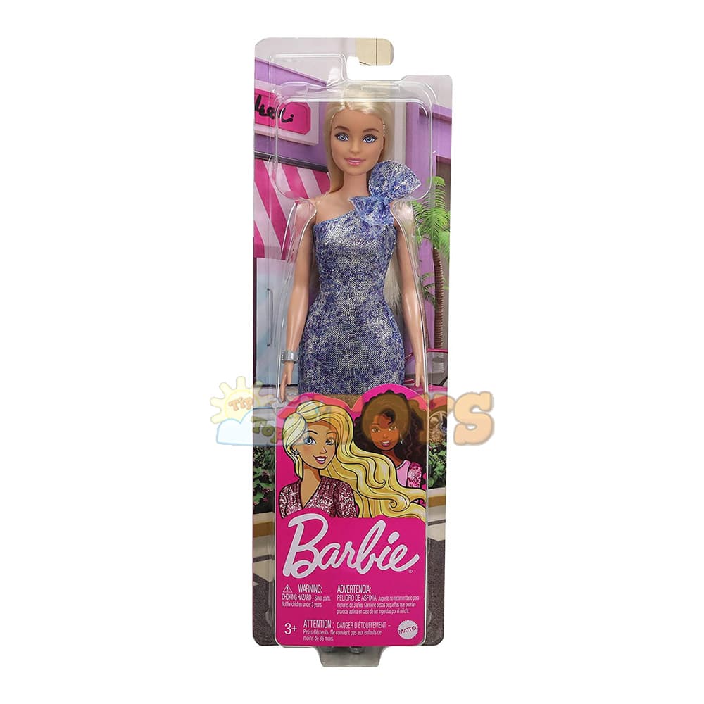 Păpușă Barbie Glitz cu ținută albastră GRB32 Păpușă blondă Mattel