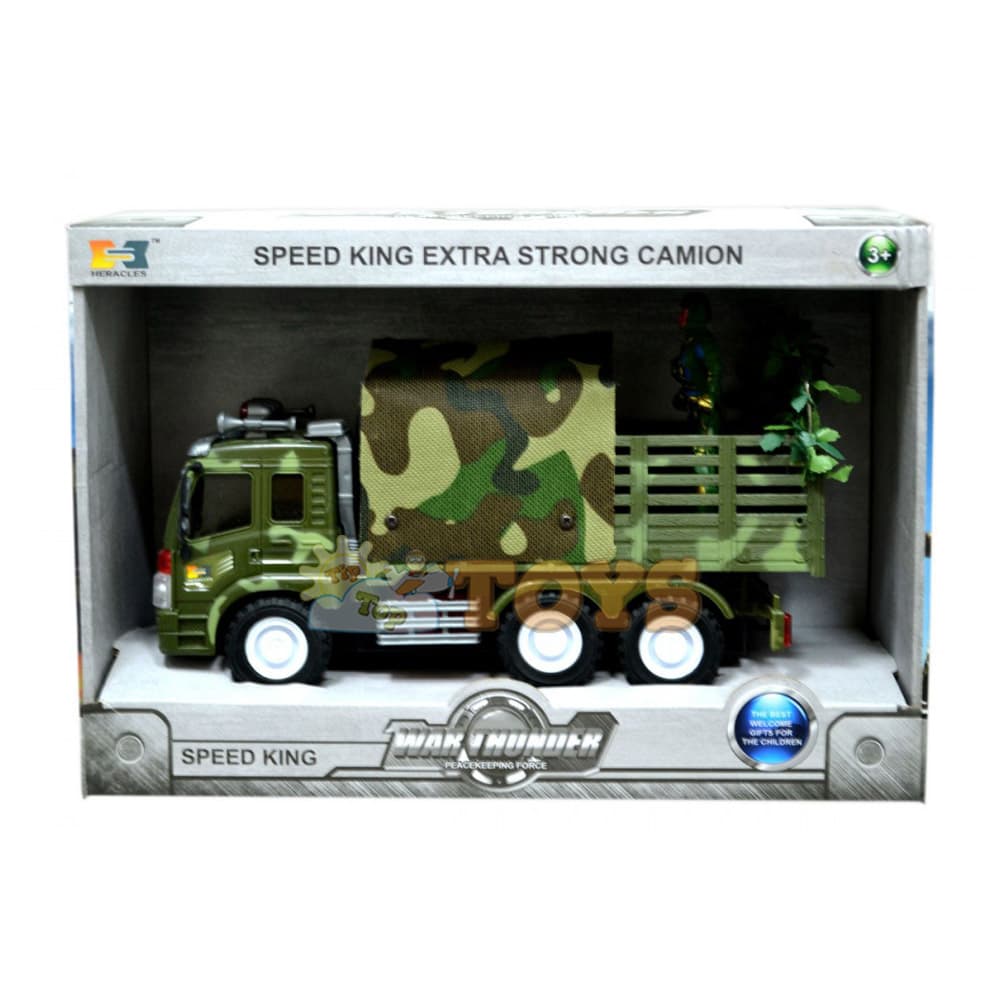 Jucărie camion militar cu prelată WAR THUNDER Speed King II camuflaj
