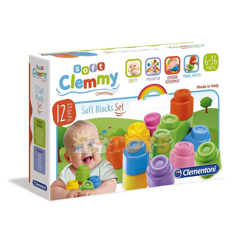 Clementoni Cuburi moi Soft Clemmy Baby Soft Blocks Set 14706 12 buc