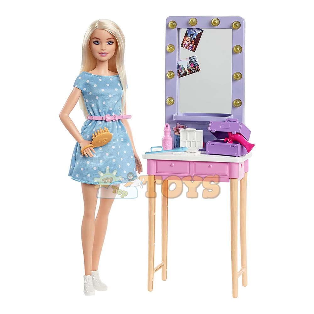 Păpușă Barbie Big City Big Dreams păpușă cu masă de machiaj GYG39
