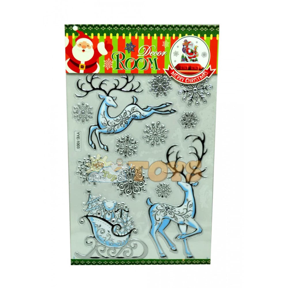 Sticker decorativ de Crăciun pentru geam 38x22cm diverse modele
