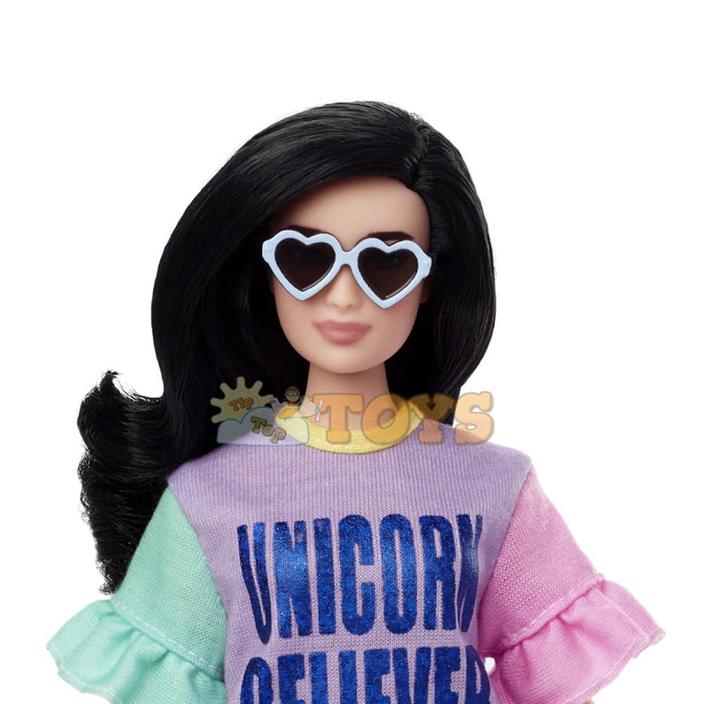 Păpușă Barbie Fashionistas Style cu imprimeu Unicorn Believer FXL60