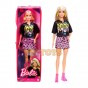 Păpușă Barbie Fashionistas cu ținută rock fustă panteră GRB47 - #155