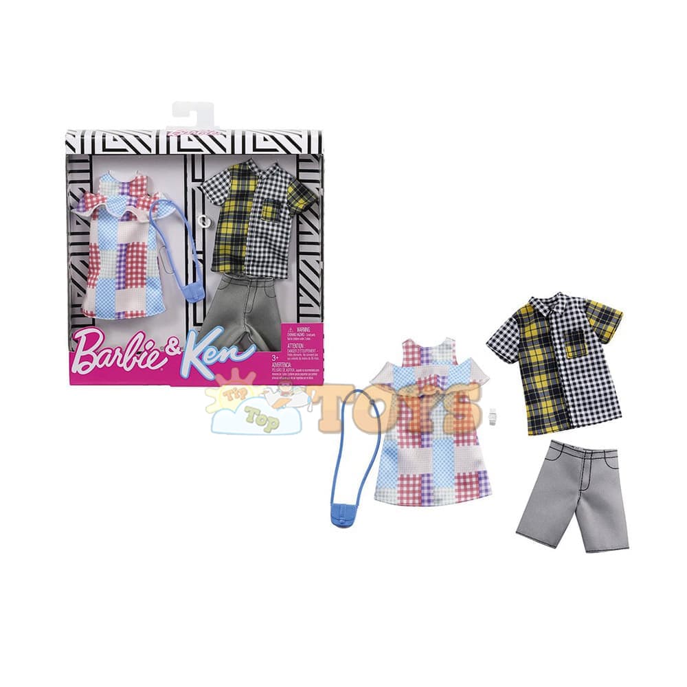 Barbie Set îmbrăcăminte păpușă Barbie și Ken Polka GHX72 - Mattel