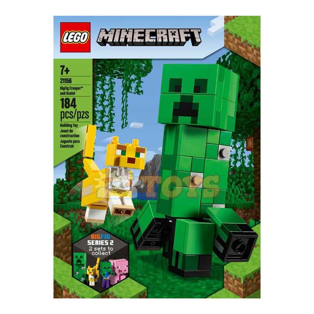 LEGO® Minecraft Creeper BigFig și Ocelot 21156 - 184 piese
