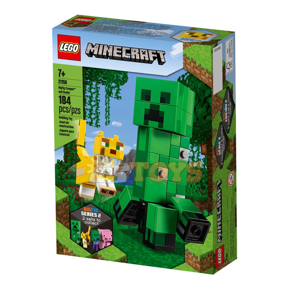 LEGO® Minecraft Creeper BigFig și Ocelot 21156 - 184 piese