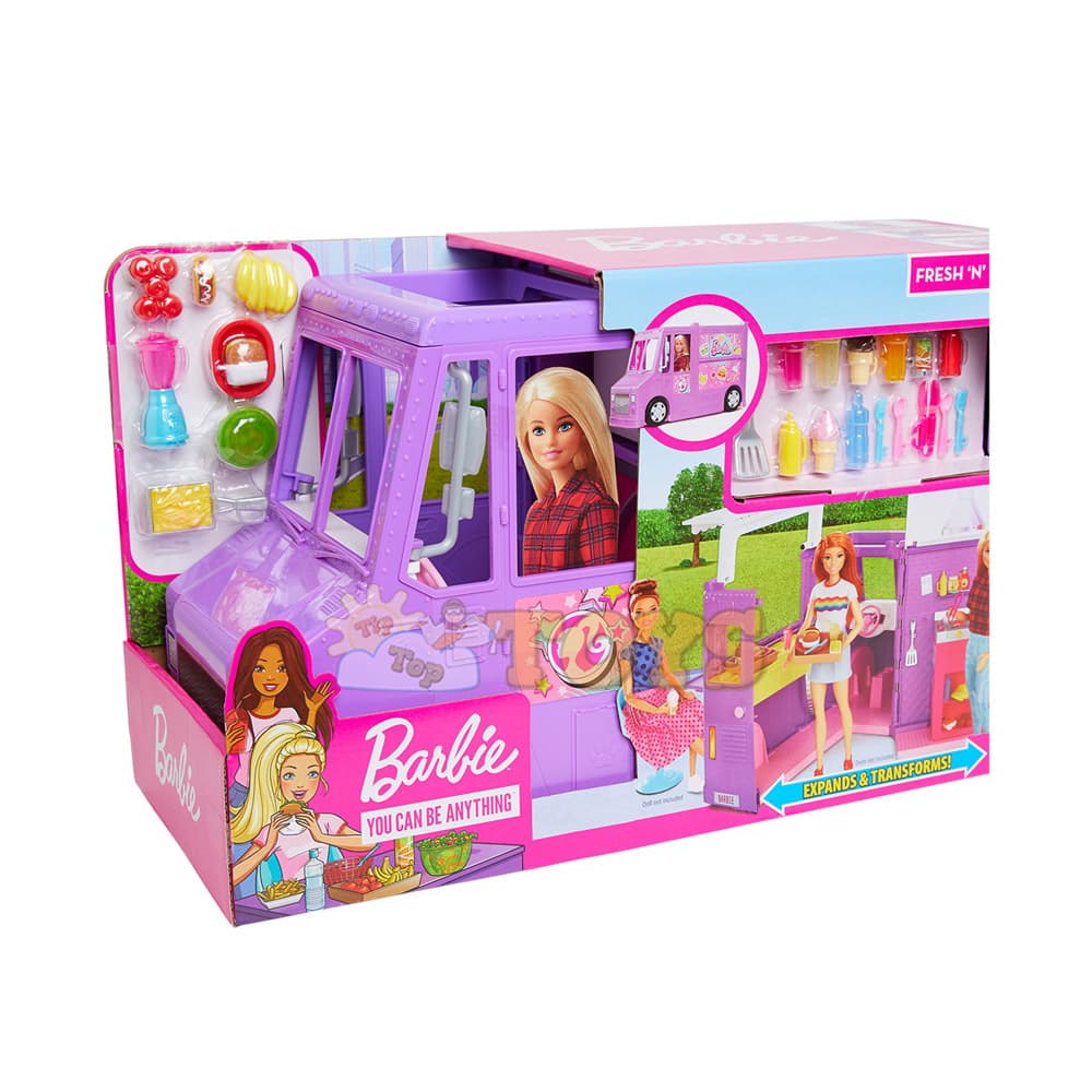 Barbie Set de joacă Rulotă Street Food cu accesorii GMW07 fără păpușă