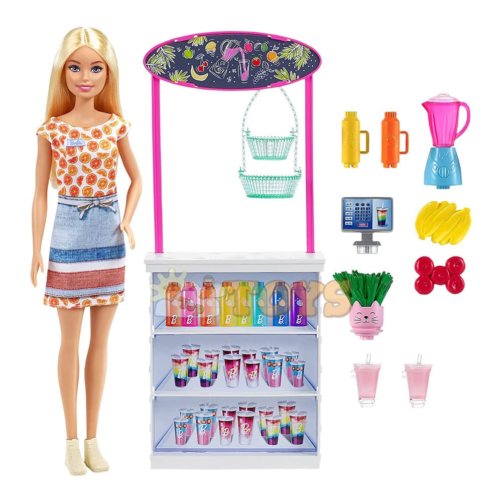 Set de joacă Barbie Smoothie Bar - păpușă wellness GRN75 - Mattel