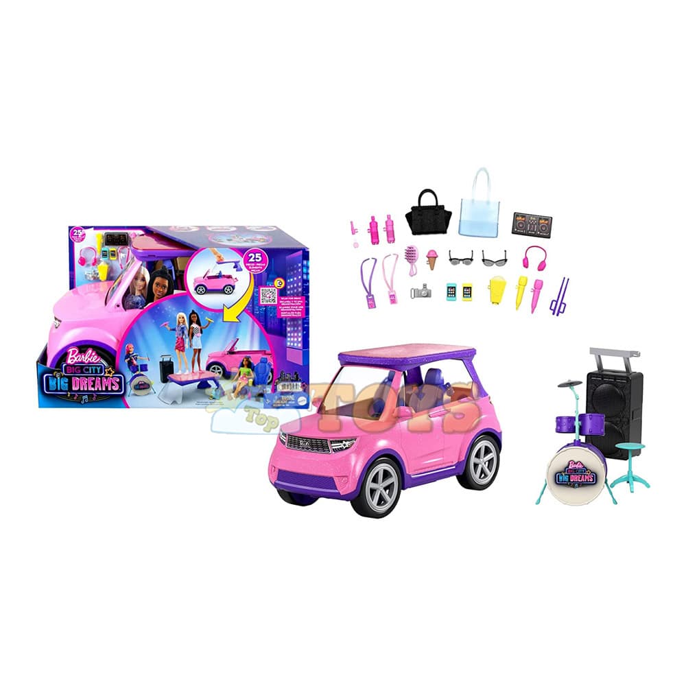 Set de joacă Barbie Mașinuță Big City Dreams cu 25 piese fără păpuși