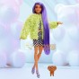 Barbie Set de joacă Păpușă cu păr mov și măsuță de toaletă GYJ70