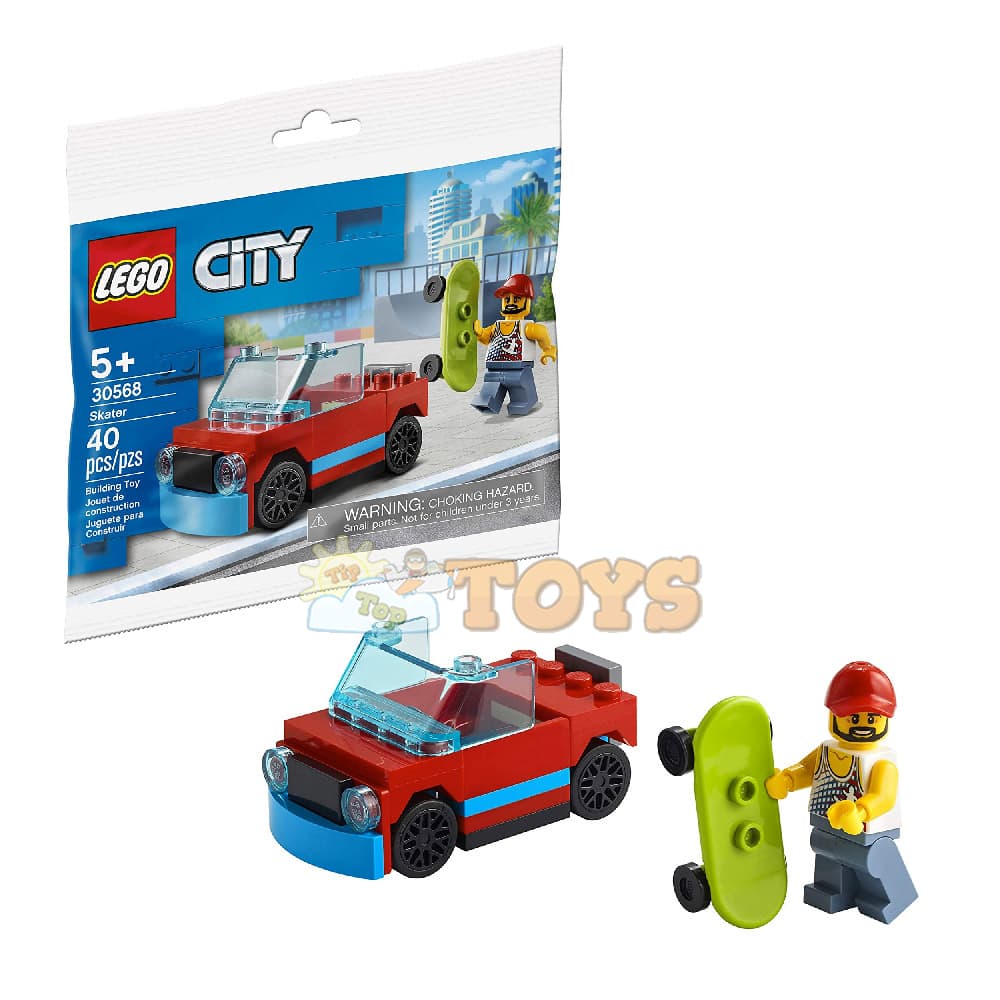 LEGO® City Skater Minifigurină cu skateboard și mașină 30568 40buc