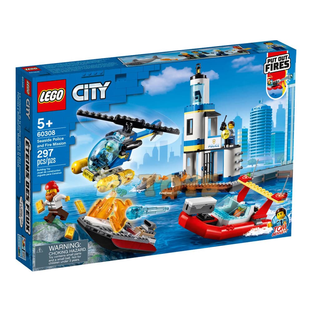 LEGO® City Poliția și pompierii de coastă 60308 - 297 piese