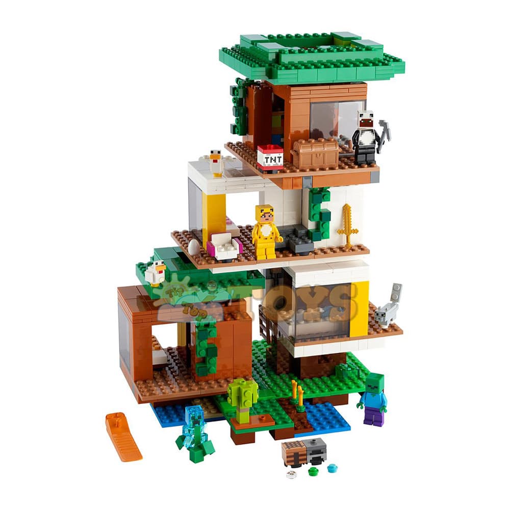 LEGO® Minecraft Căsuța modernă din copac 21174 - 909 piese