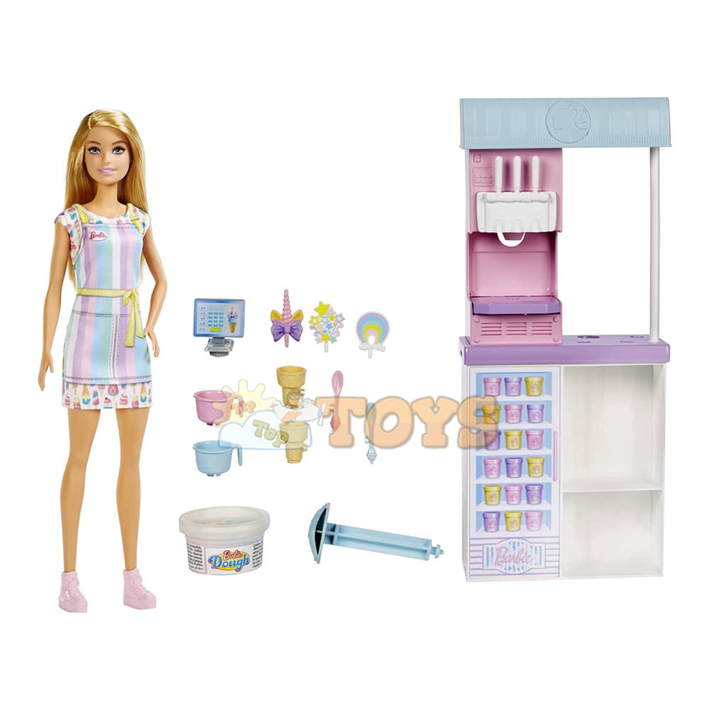 Set de joacă Barbie You Can Be Anything Gelaterie artizanală - HCN46