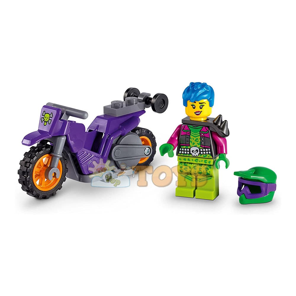 LEGO® City Motocicletă de cascadorii Wheelie 60296 - 14 piese