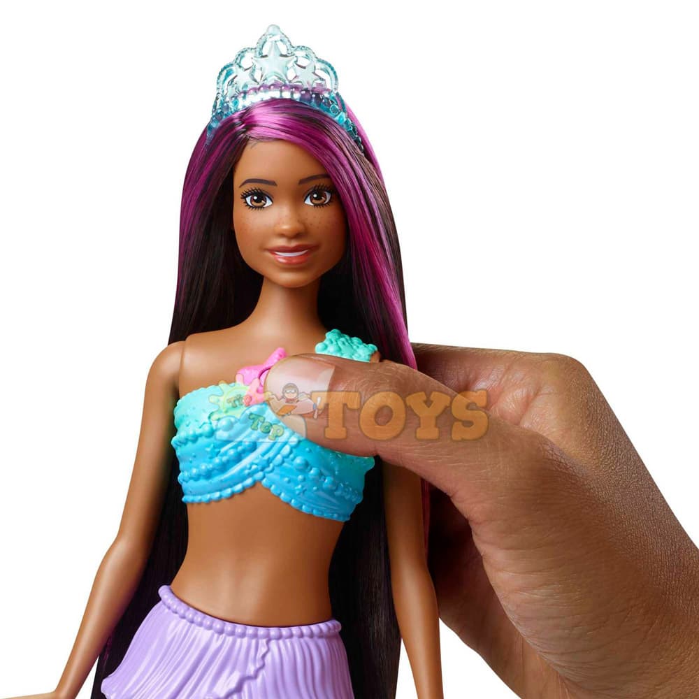 Păpușă Barbie Dreamtopia Sirenă cu lumini sclipitoare brunetă HDJ37