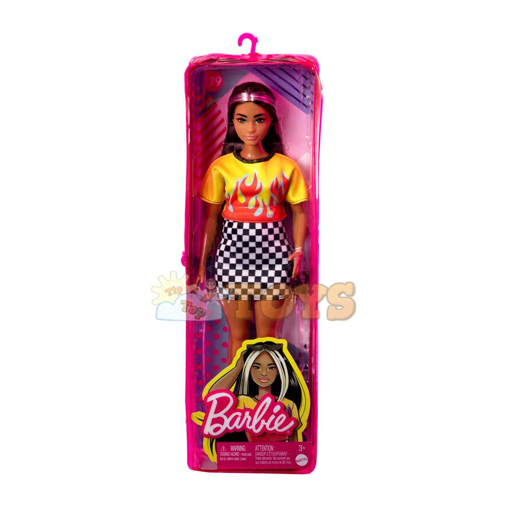 Păpușă Barbie Fashionistas #179 păr în șuvițe și fustă carouri HBV13