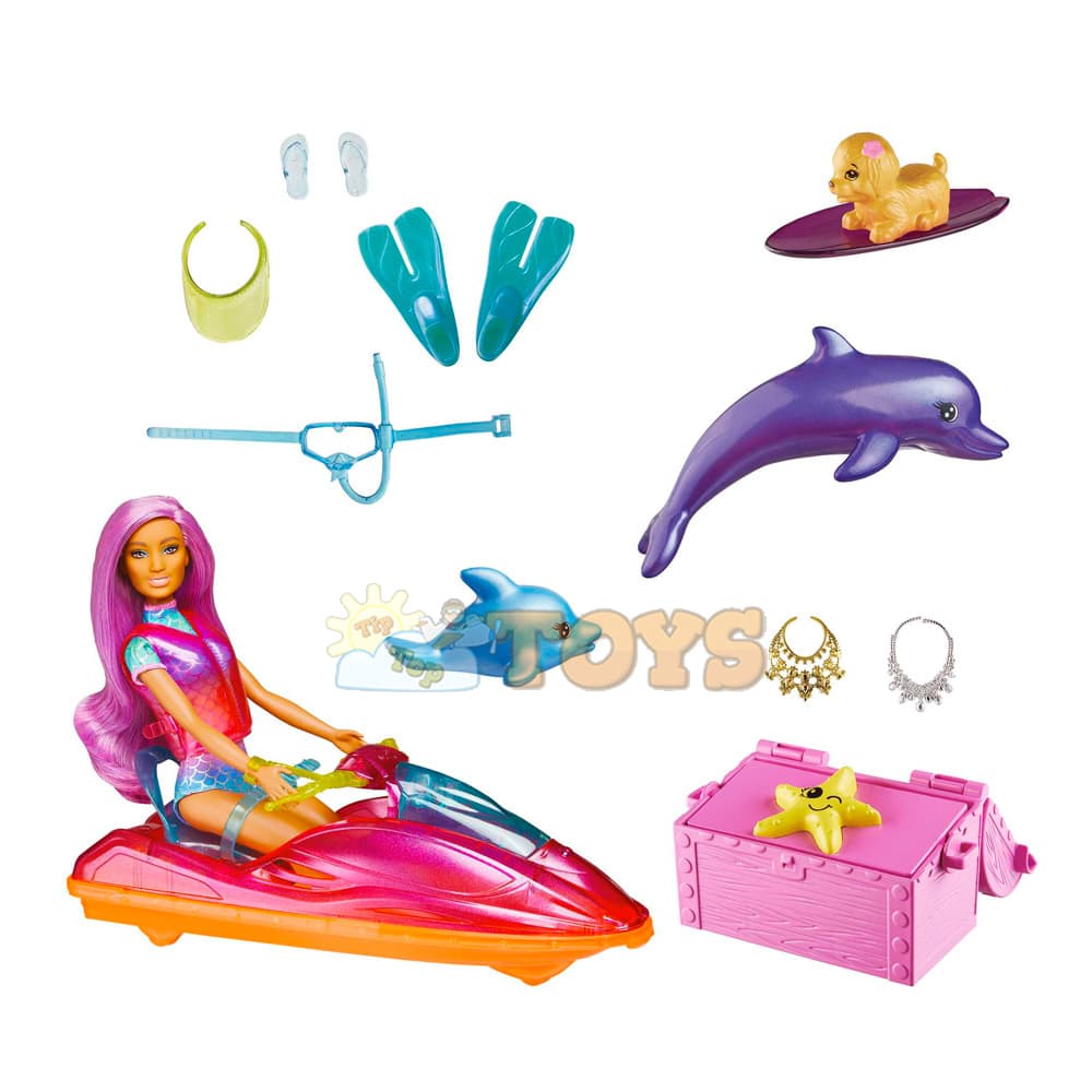 Set de joacă Barbie Dreamtopia Aventură pe apă cu Jet Ski HBW90