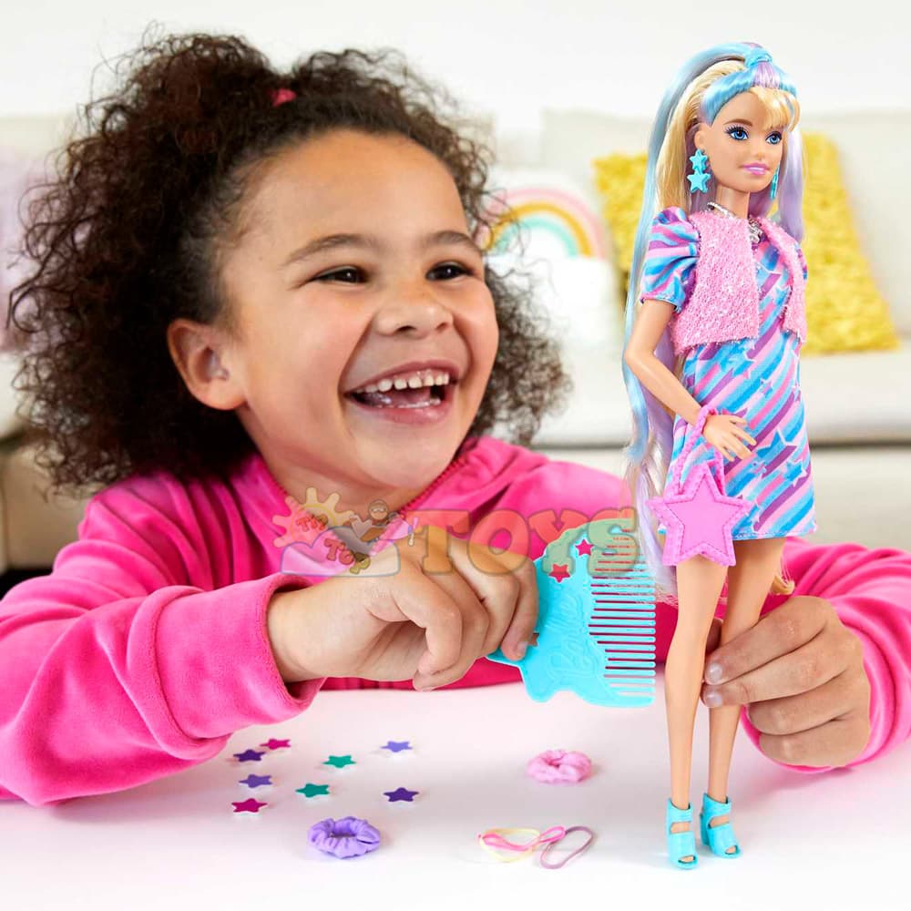 Păpușă Barbie cu păr lung și accesorii Totally Hair Stars HCM88