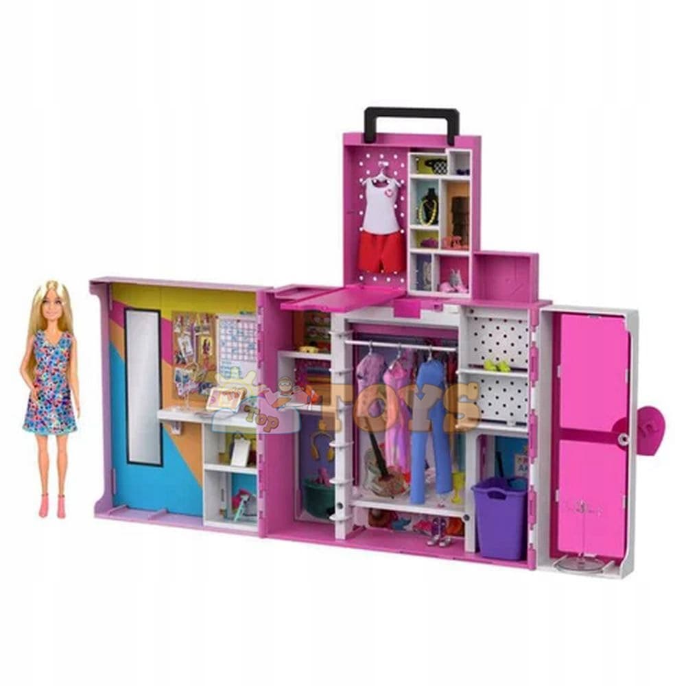Set de joacă Barbie Garderobă de vis cu păpușă și accesorii HGX57