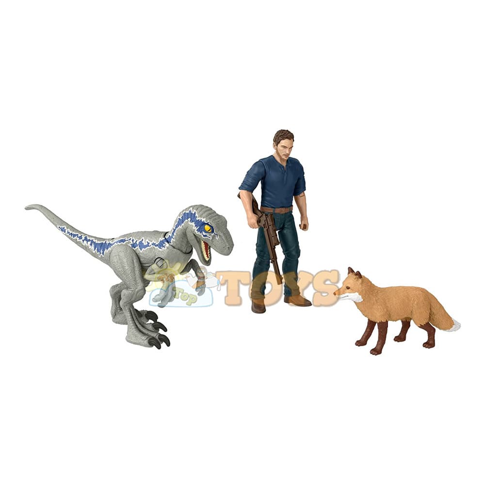 Figurine Jurassic World Owen și Velociraptor Beta GWM26 - Mattel
